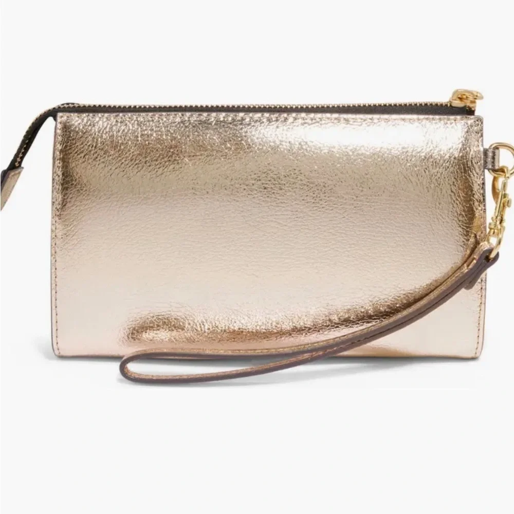 Aimee Kestenberg Saddle Up Leather Wristlet Crinkled Gold